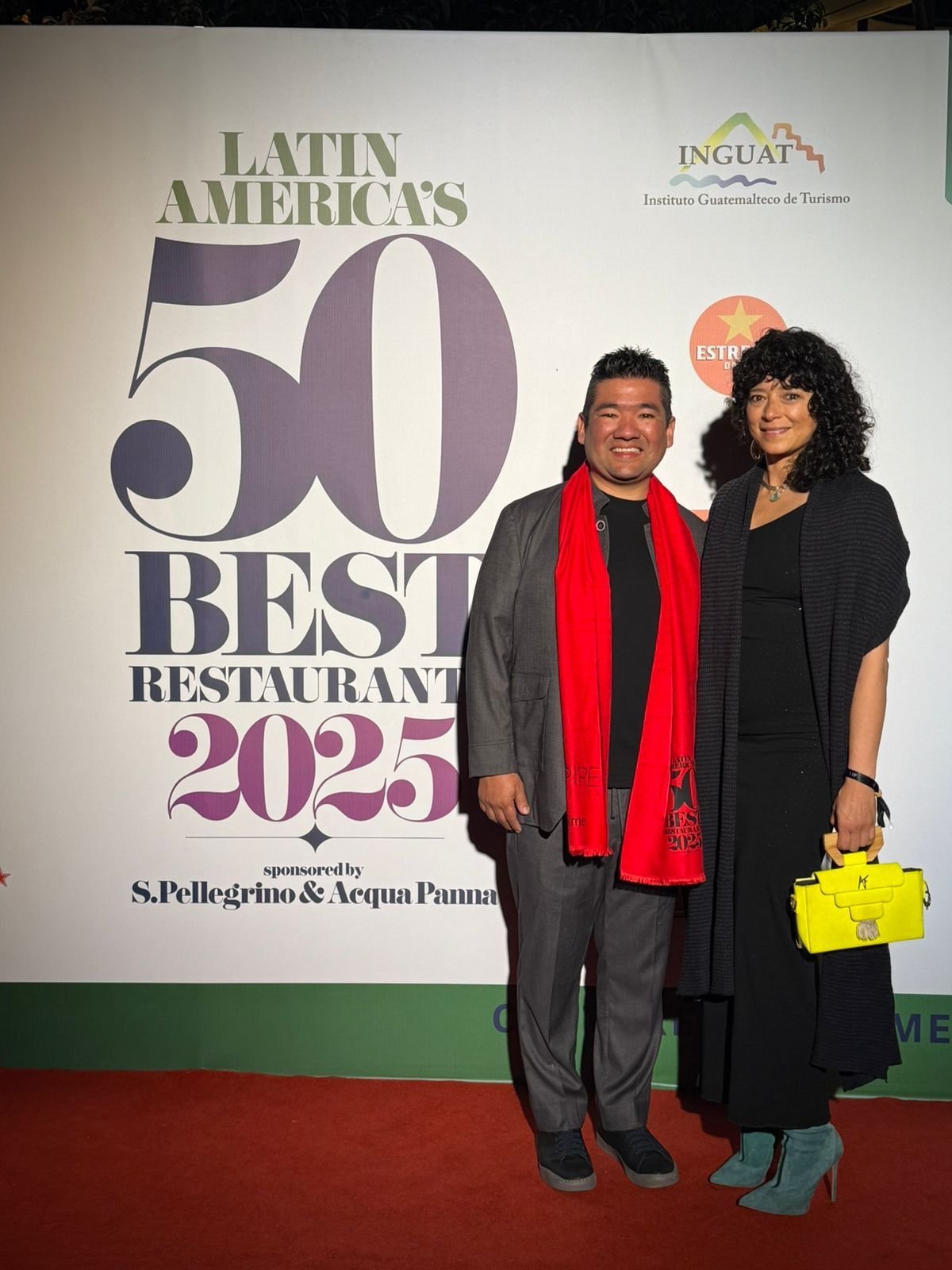 Sergio Díaz, chef de Sublime en Guatemala y Lucía Barrios, chairman de Latam's 50 Best