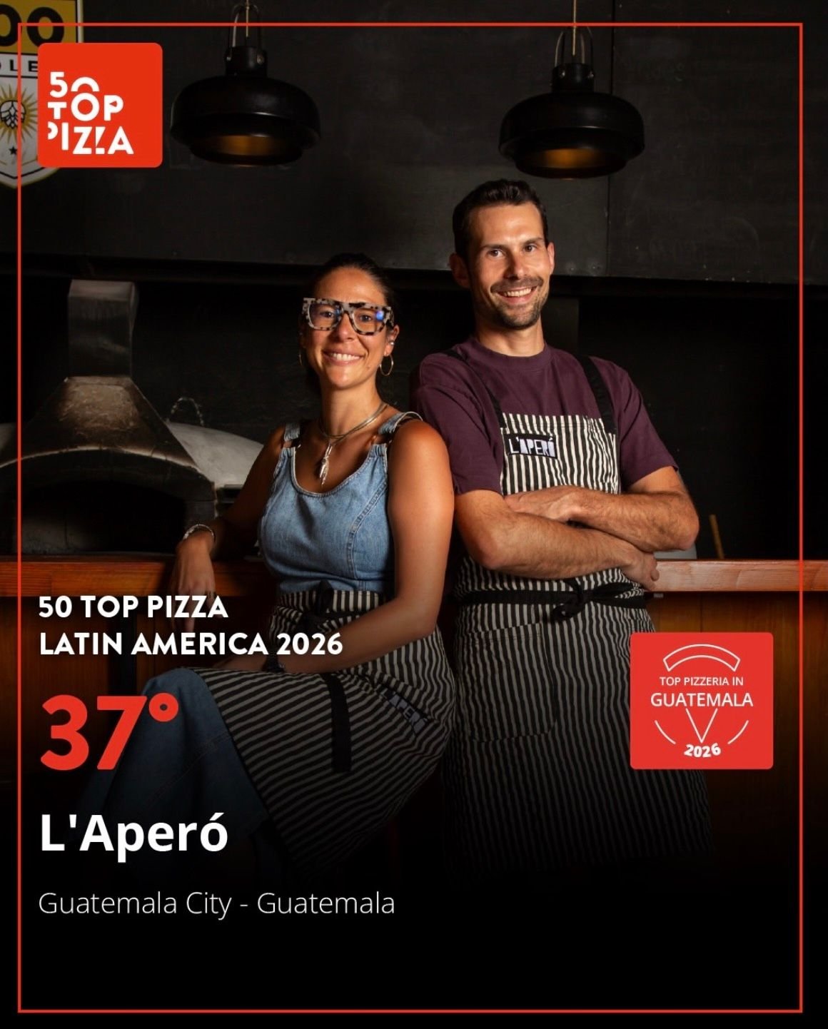 L'Apero, la mejor pizzería de Guatemala según 50 Top Pizza