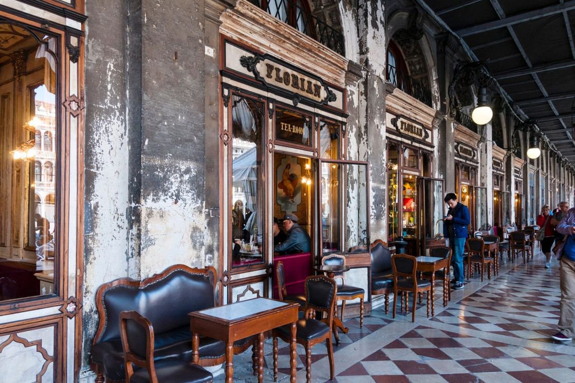 Café Florian en Plaza San Marcos, Venecia, Italia.
